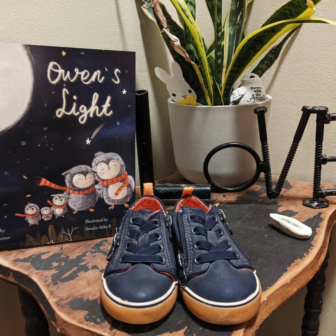 A pair of shoes that belonged to Owen Steiner, a 15-month-old boy who died suddenly in 2020, are now given a place of prominence in the Steiner family home. “It’s amazing how something becomes not just shoes but a cherished treasure,” said his mother, Jeanette Steiner, author of Owen’s Light.